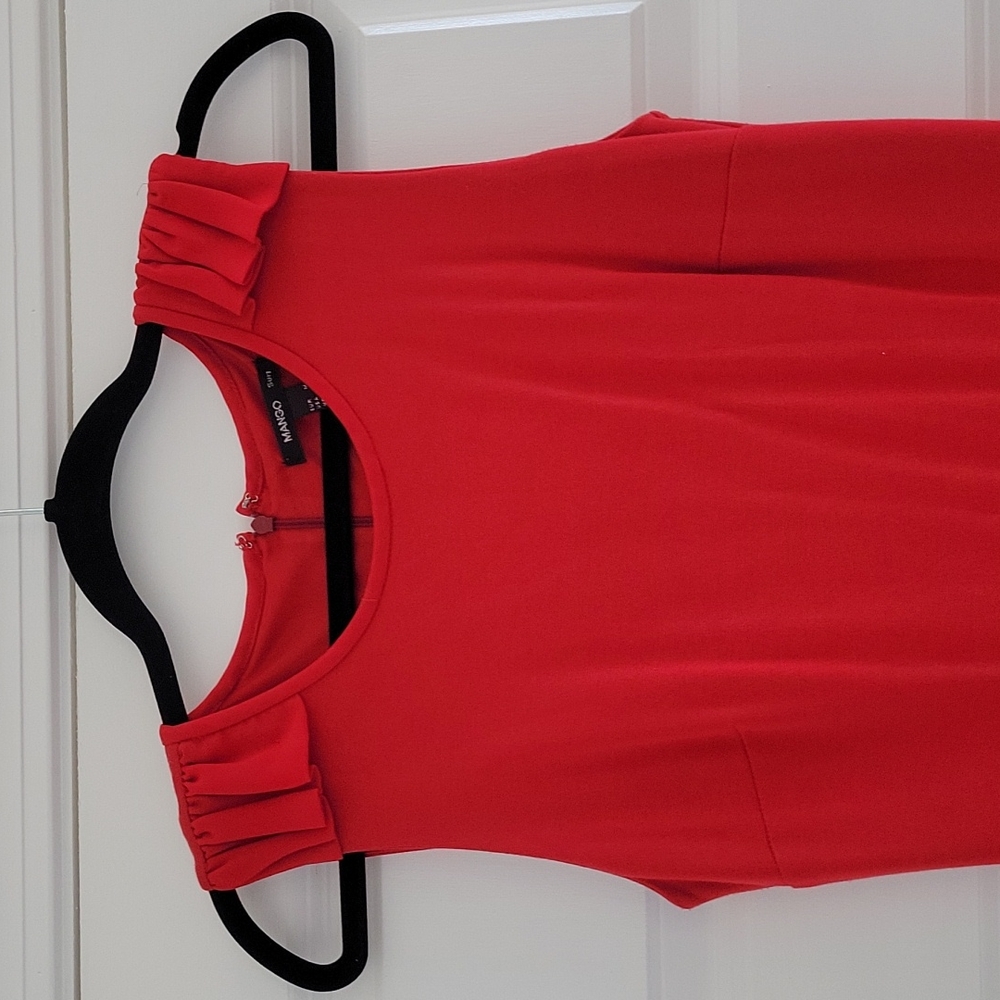 Red Mango dress with ruffle shoulders